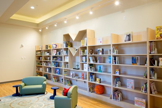 Meadow Montessori library in South Richmond, TX