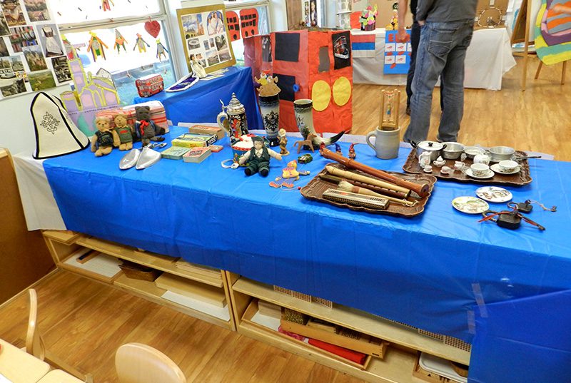 European culture tools, cups, and insturments at Meadow Montessori School in South Richmond, TX