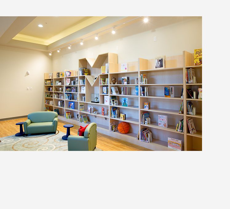 The Meadow Montessori School library in South Richmond, TX