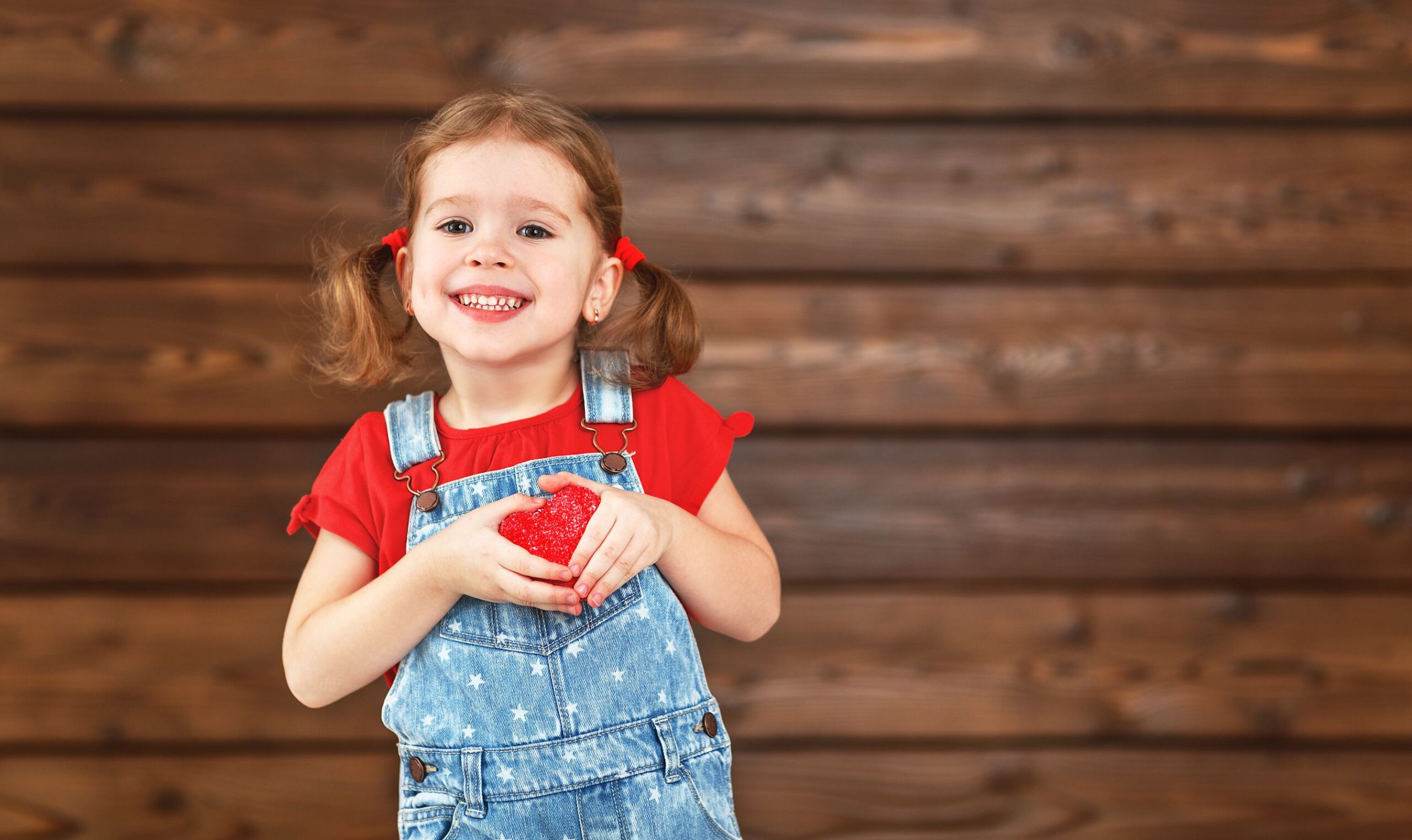 little girl celebrating valentine's day