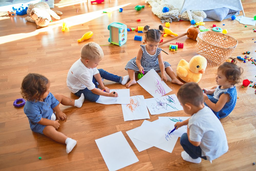 children in a montessori classroom