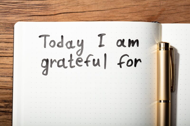 "Today I am grateful for" journal
